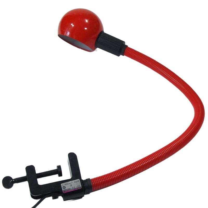Czerwona lampa biurkowa, Stilplast, Włochy, lata 80. - 5529