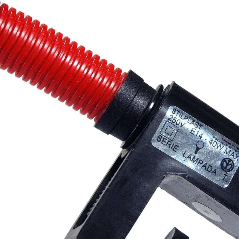 Czerwona lampa biurkowa, Stilplast, Włochy, lata 80. - 5532