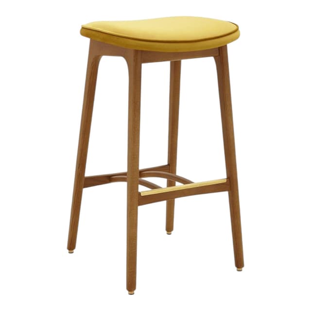 Stołek barowy 200-190 M/75 Shine Velvet, velvet musztardowy, jesion 03 Dark, 366 Concept - WYMIARY