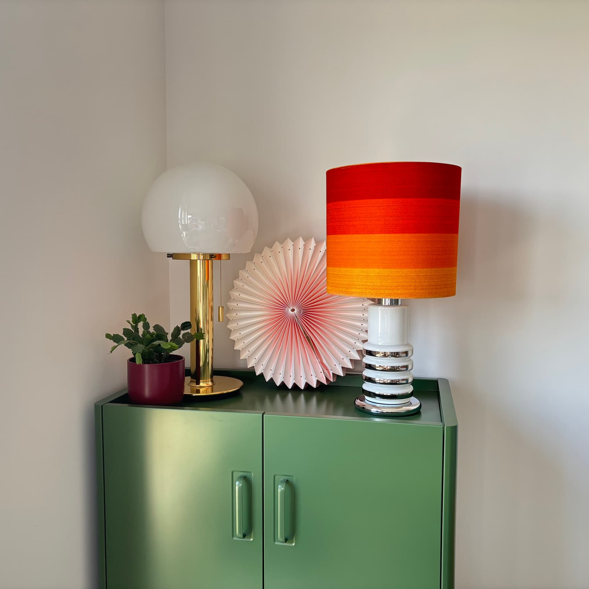 Table lamp, multicolor, glass, Bankamp Leuchten, Germany, 1970s. - 65004