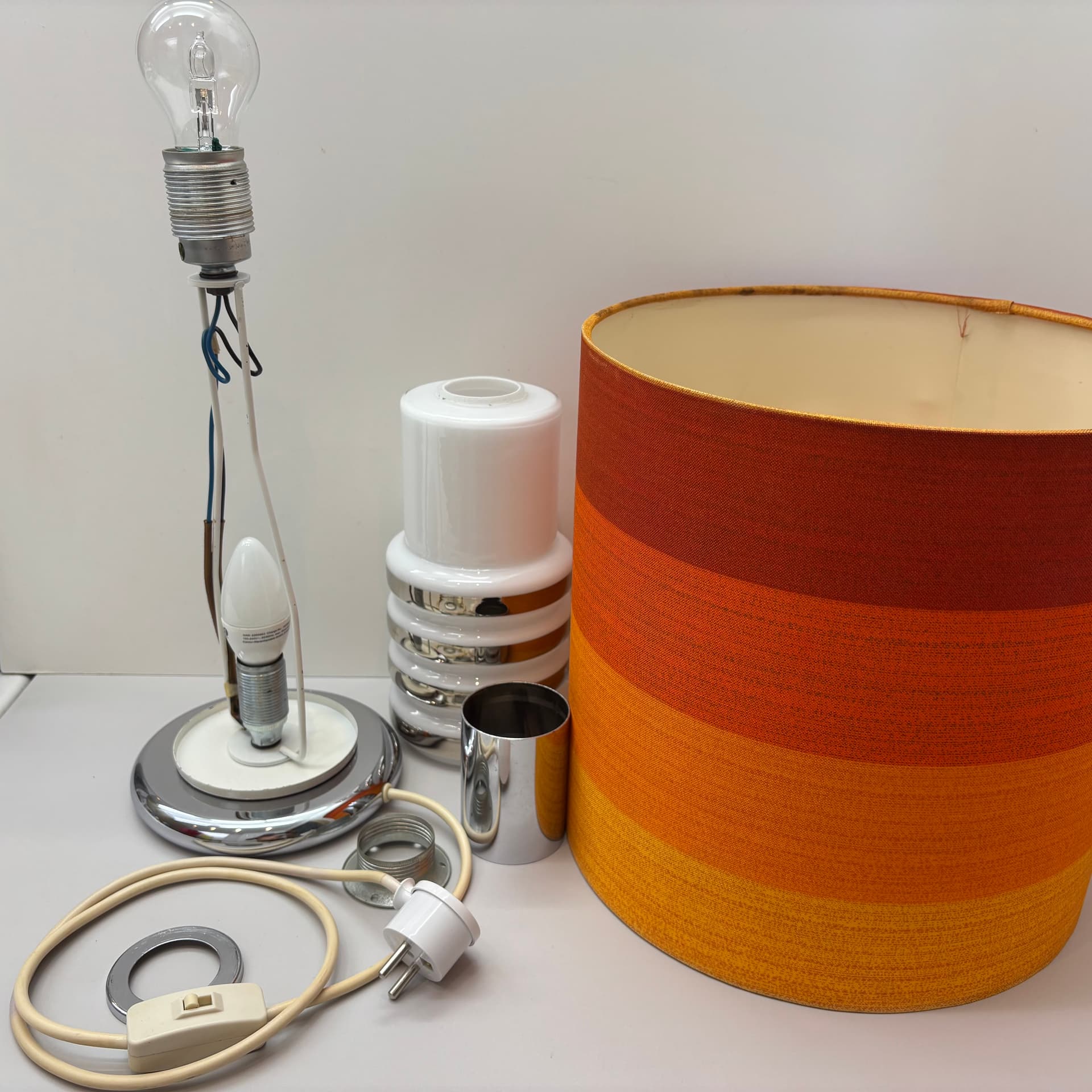 Table lamp, multicolor, glass, Bankamp Leuchten, Germany, 1970s. - 65012