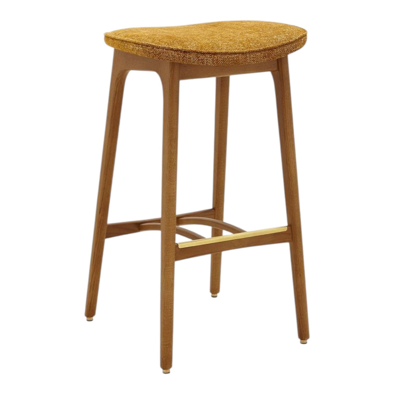 200-190 M/75 Bar stool 45x45x75 cm ash wood, Marble fabric mustard, 366 Concept