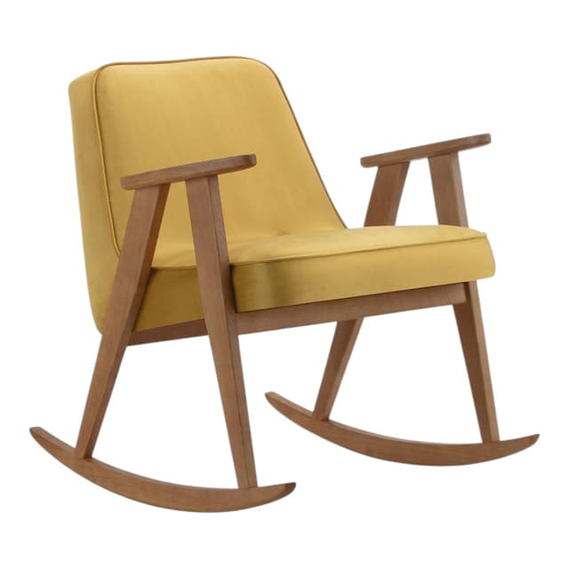 Fotel bujany 366, Shine Velvet Mustard, dąb 03 Dark, proj. J. Chierowski, 366 Concept - WYMIARY