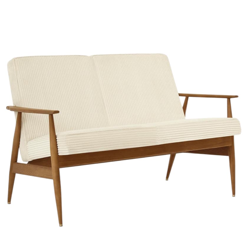 Sofa dzielona Fox, Cord Creme, jesion 03 Dark, 366 Concept