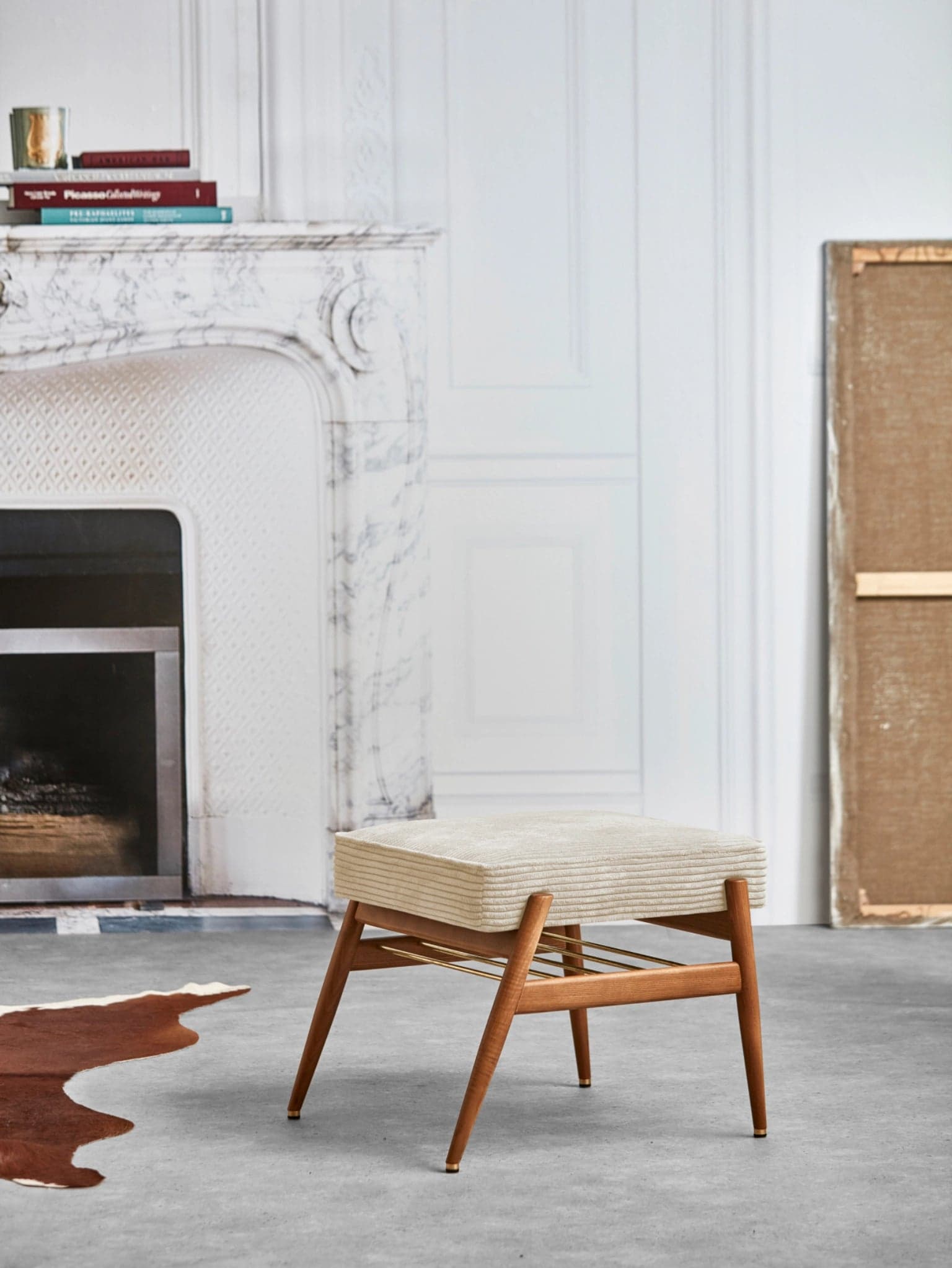 Podnóżek Fox, Cord Creme, jesion 03 Dark, 366 Concept - 65204