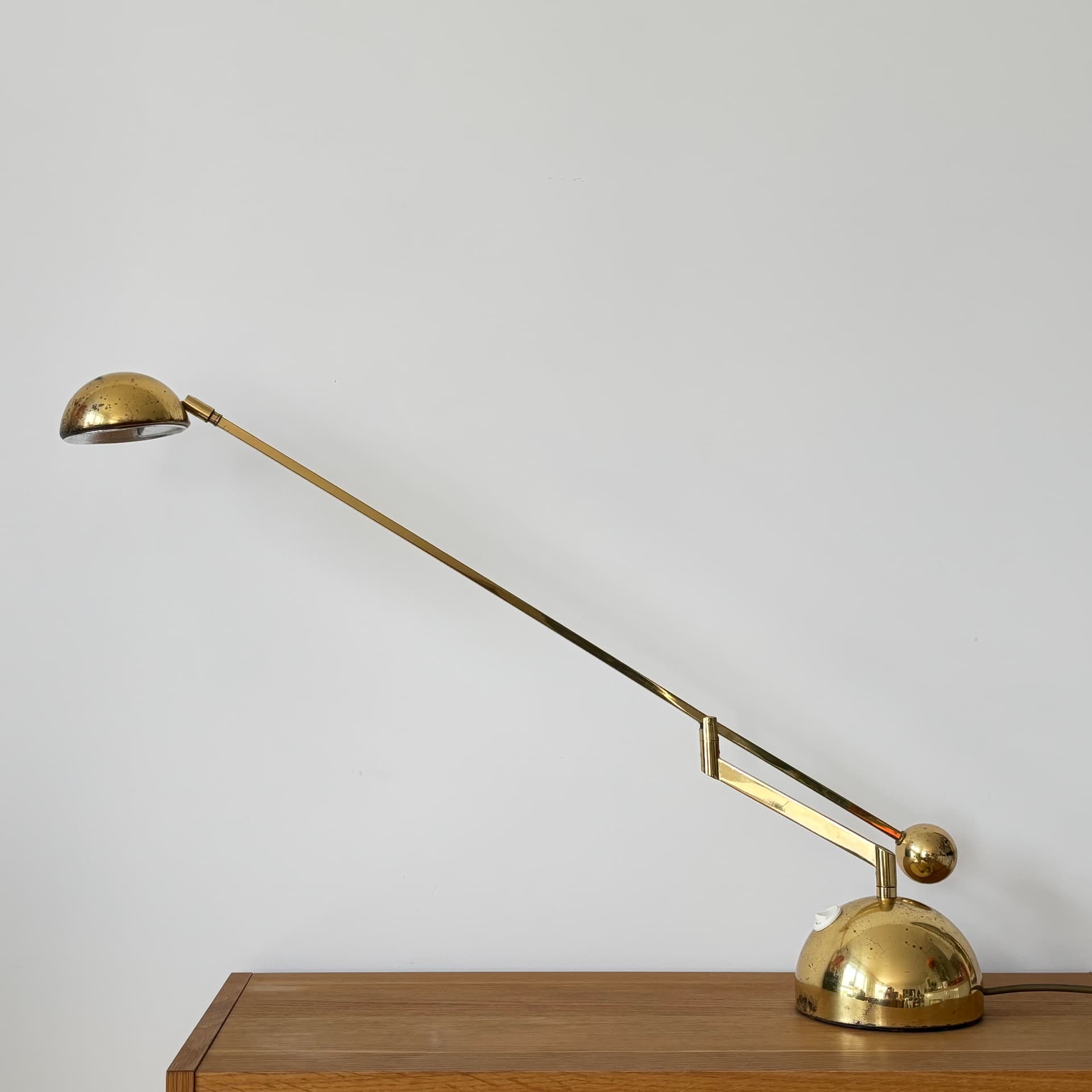 Lampa stołowa, Space Age, mosiądz złocony, Niemcy, lata 70. - 65273