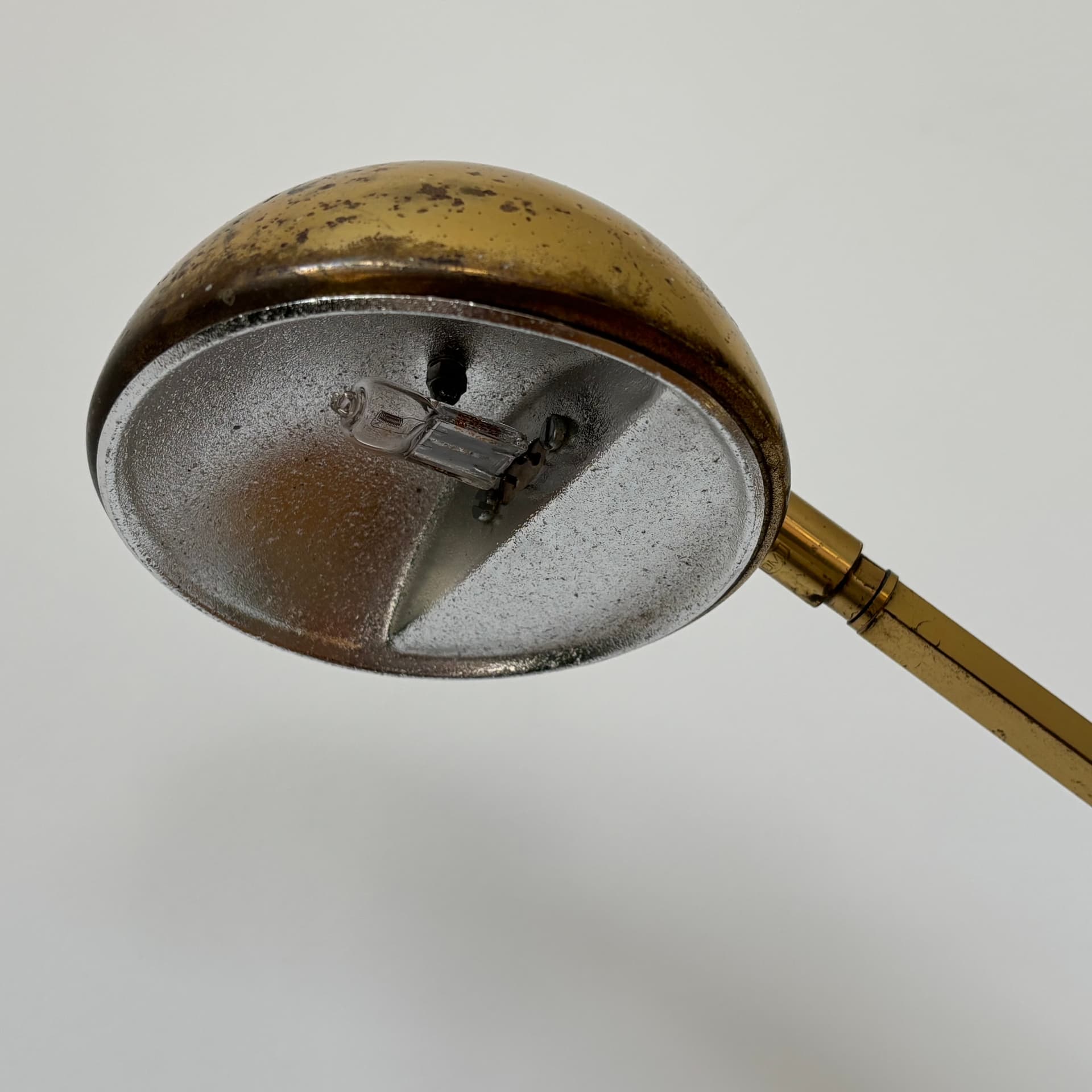 Lampa stołowa, Space Age, mosiądz złocony, Niemcy, lata 70. - 65282