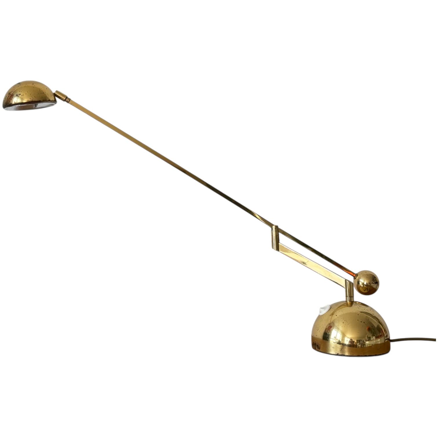 Lampa stołowa, Space Age, mosiądz złocony, Niemcy, lata 70.