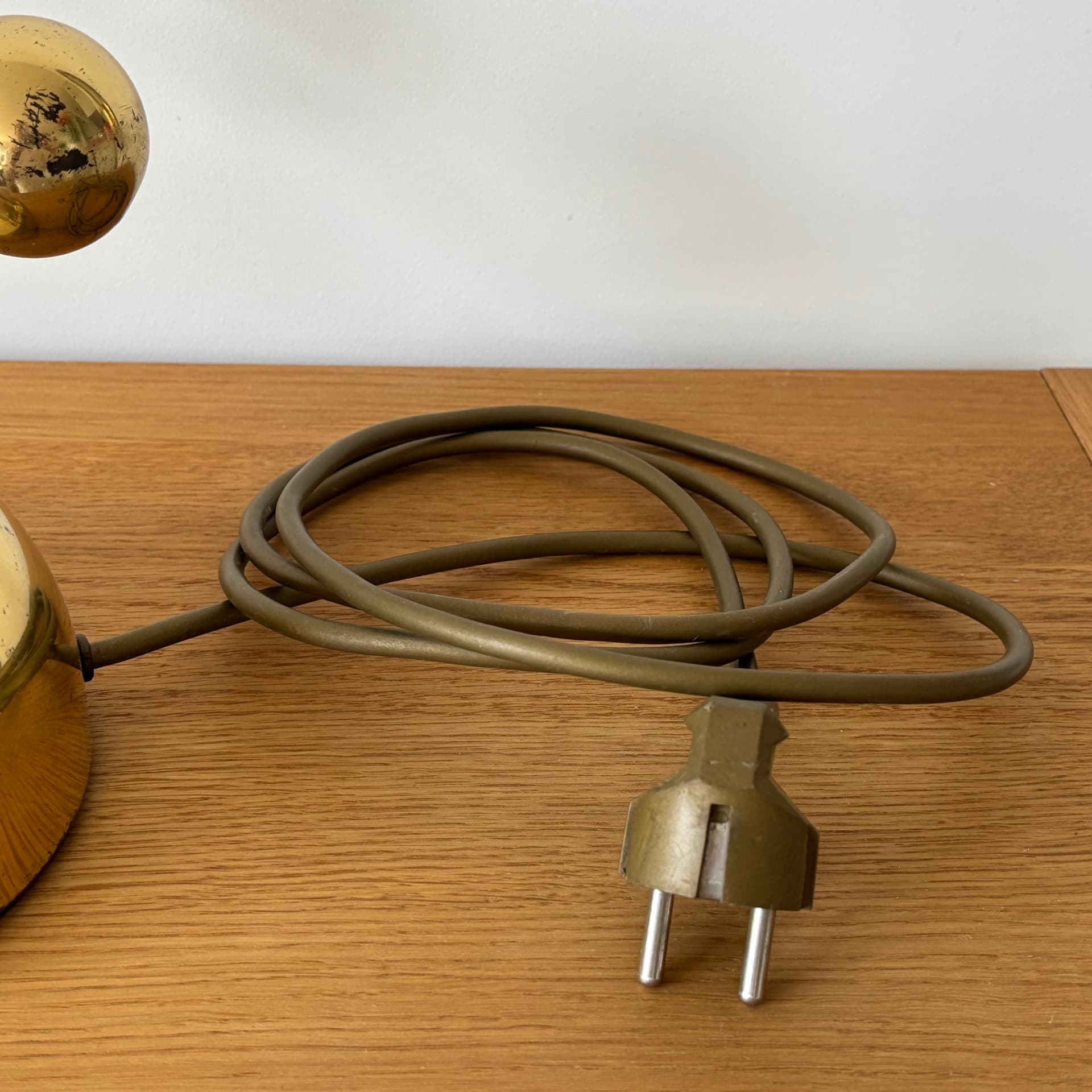 Lampa stołowa, Space Age, mosiądz złocony, Niemcy, lata 70. - 65281