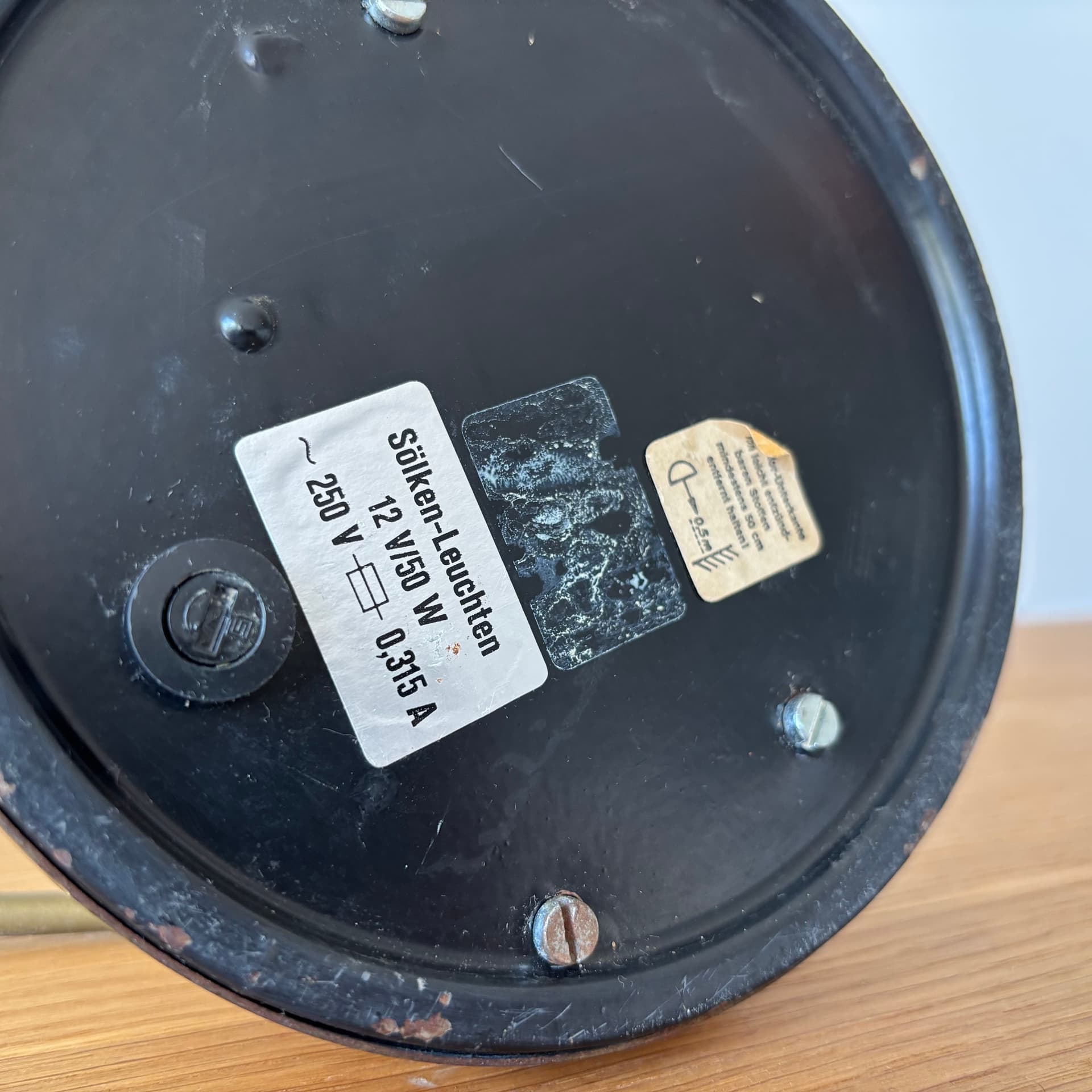 Lampa stołowa, Space Age, mosiądz złocony, Niemcy, lata 70. - 65285