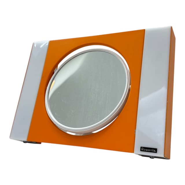 Makeup Mirror Space Age, orange, metal, Rowenta, Germany, 1970s. - DIMENSION