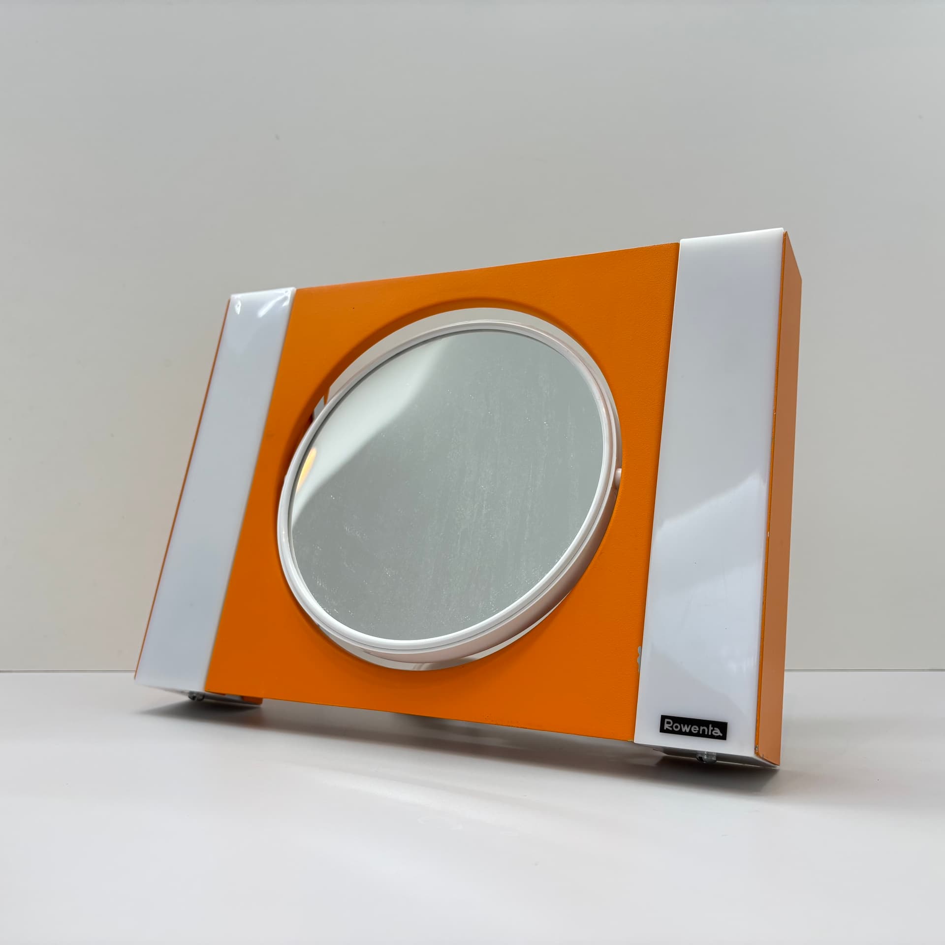 Makeup Mirror Space Age, orange, metal, Rowenta, Germany, 1970s. - 65289