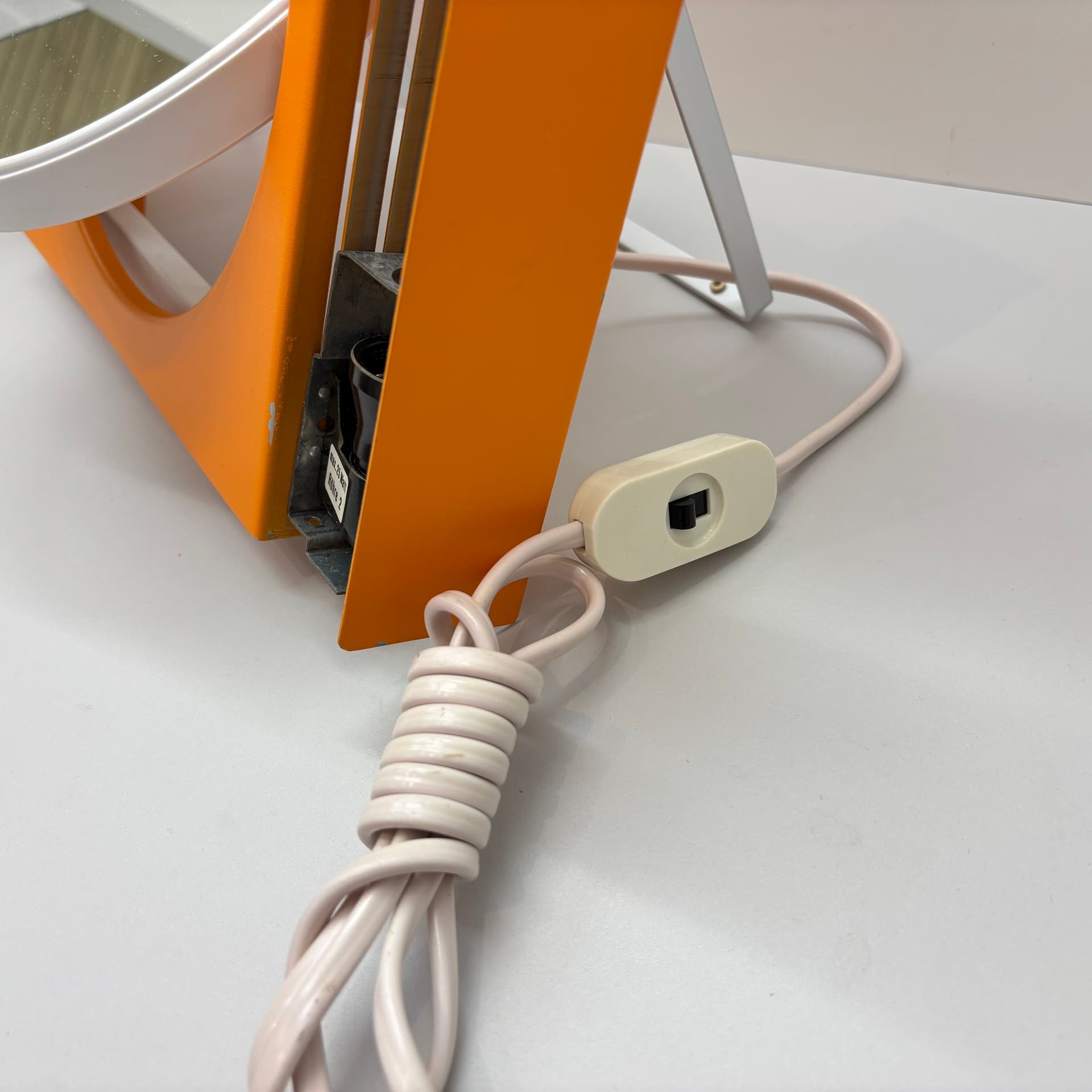 Makeup Mirror Space Age, orange, metal, Rowenta, Germany, 1970s. - 65297