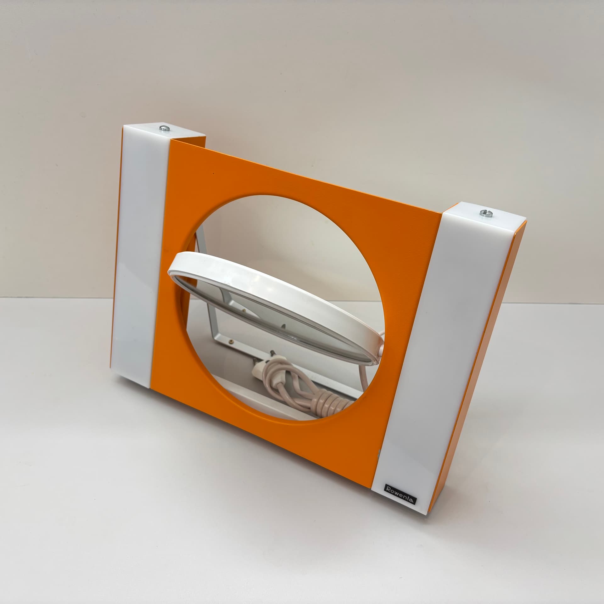 Makeup Mirror Space Age, orange, metal, Rowenta, Germany, 1970s. - 65288