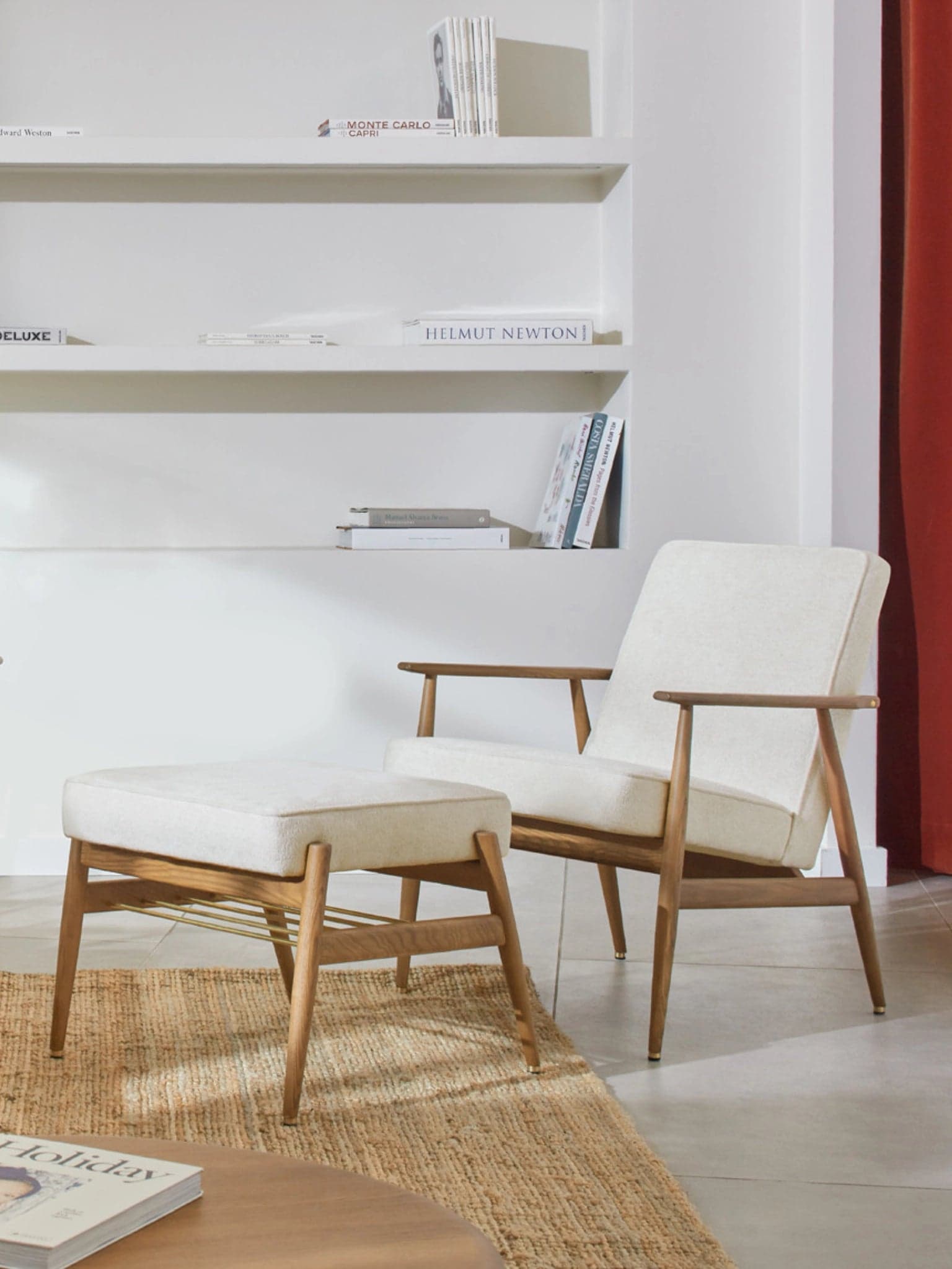 Podnóżek Fox, Shine Velvet Mustard, jesion 03 Dark, 366 Concept - 65336