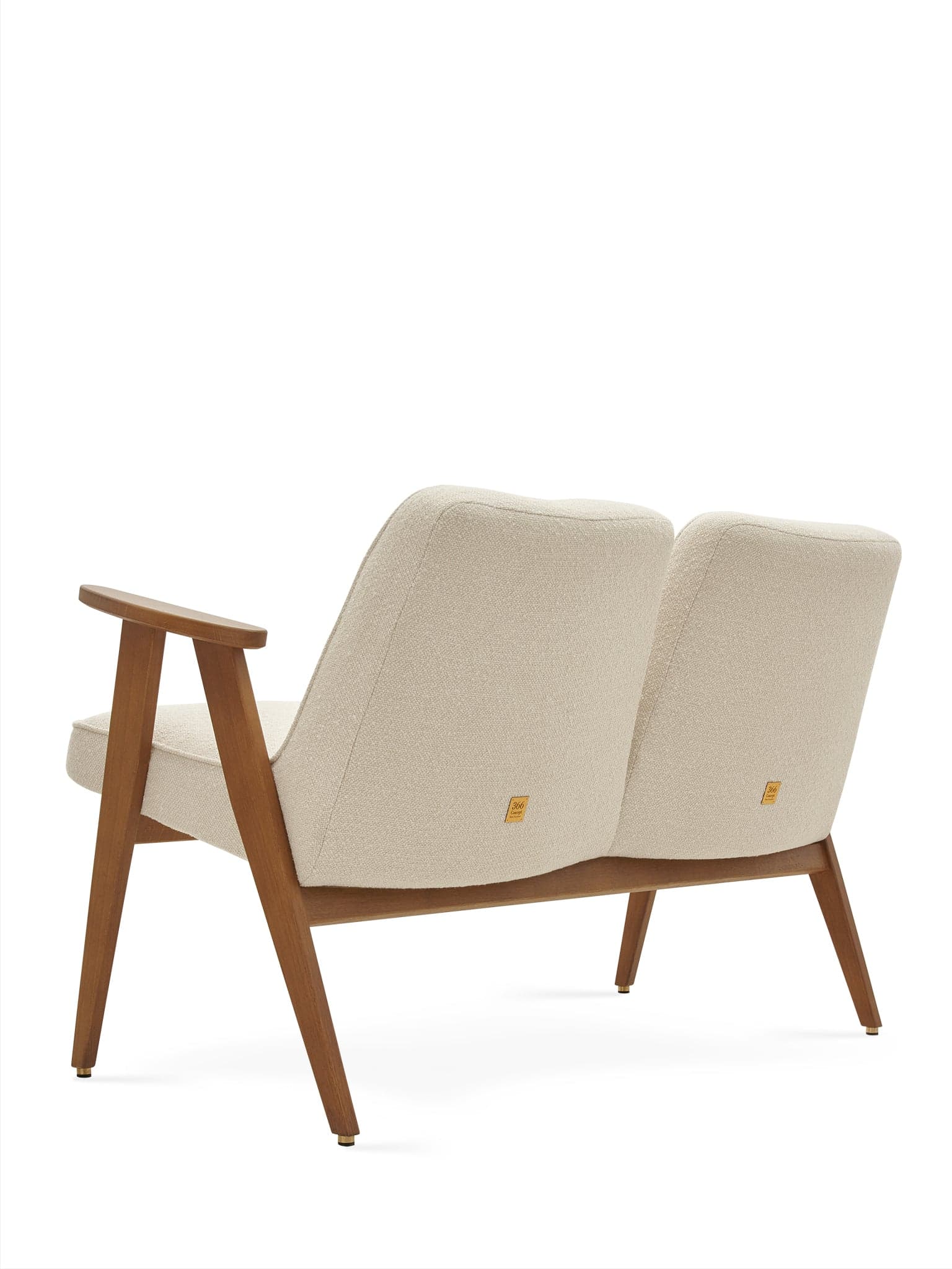 Sofa dwuosobowa 366 Metal, Boucle Creme, dąb 03 Dark, proj. J. Chierowski, 366 Concept - 65378