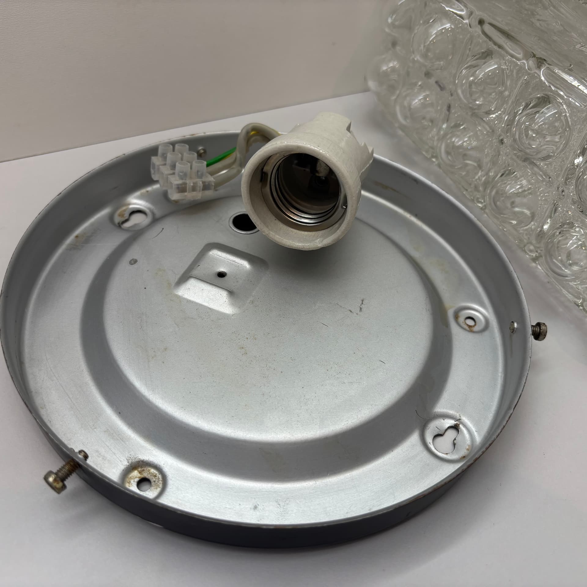 Plafon Bubble, szkło transparent, Dania, lata 70. - 65413