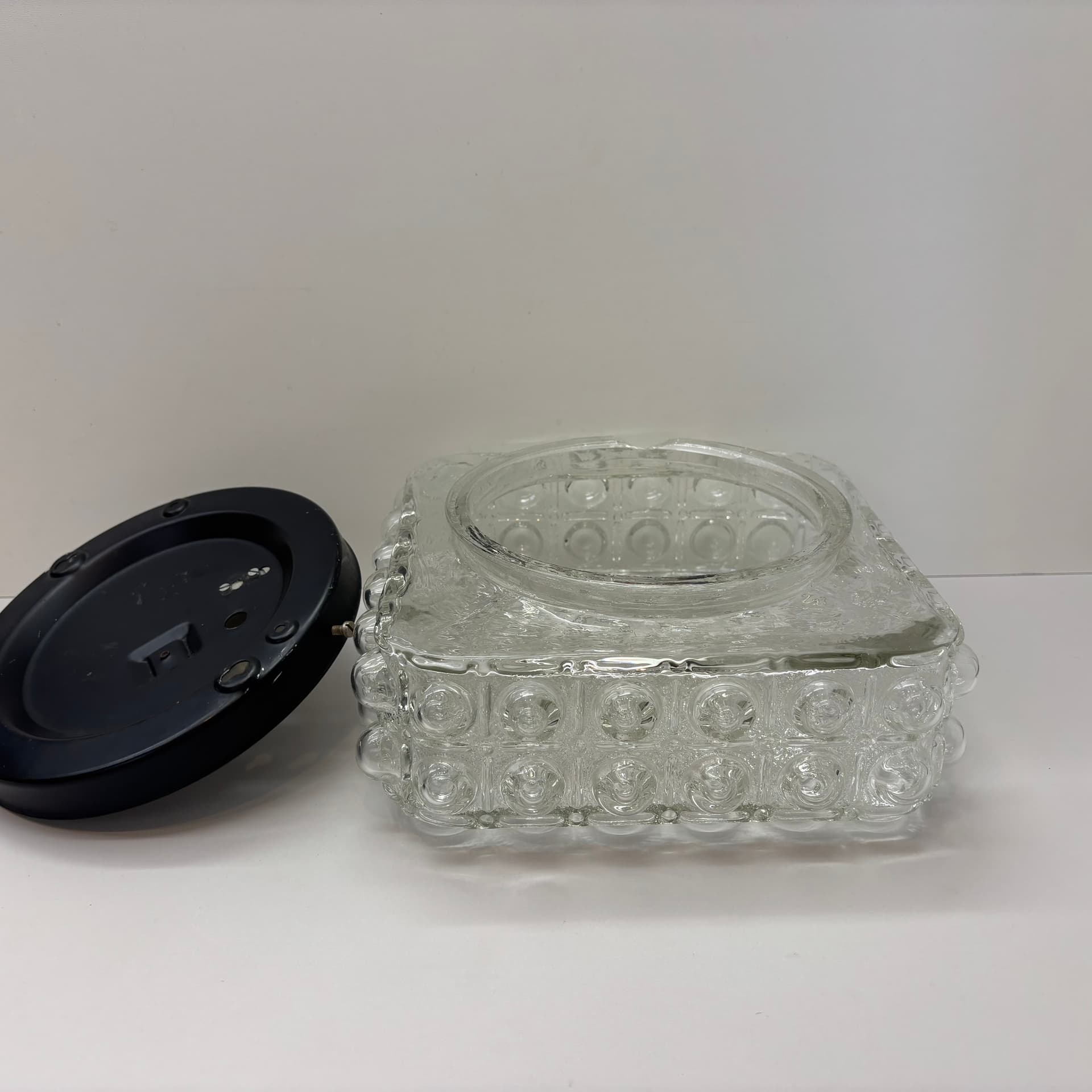 Plafon Bubble, szkło transparent, Dania, lata 70. - 65408