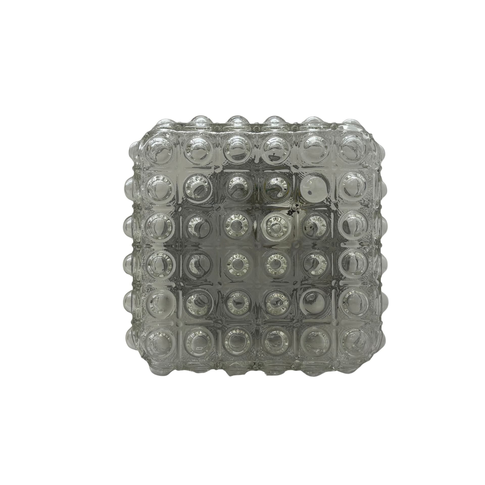 Plafon Bubble, szkło transparent, Dania, lata 70.