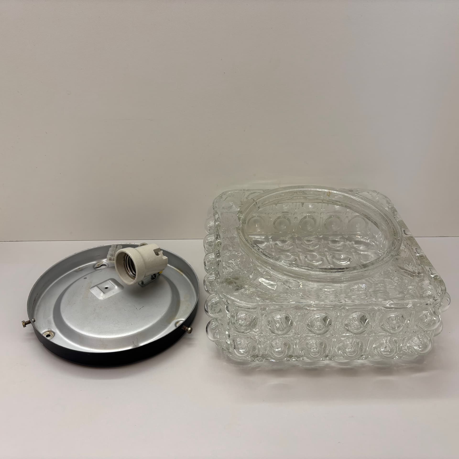 Plafon Bubble, szkło transparent, Dania, lata 70. - 65415