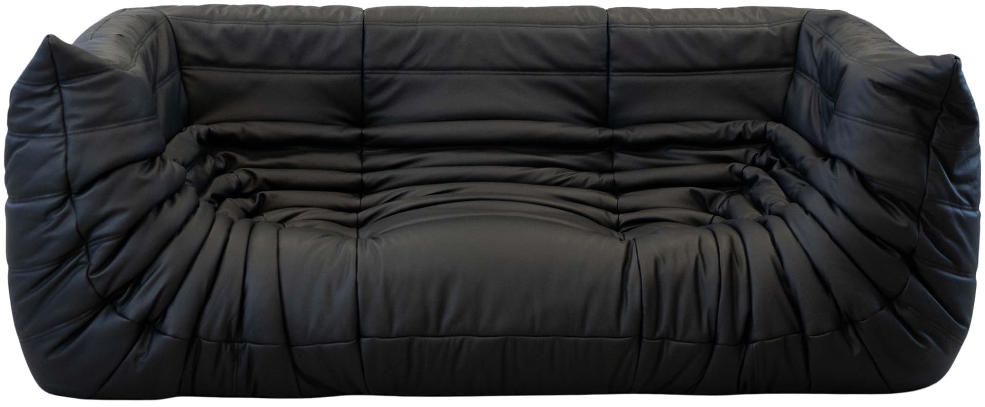 Sofa Togo z podłokietnikami, skóra czarna madras - 65520