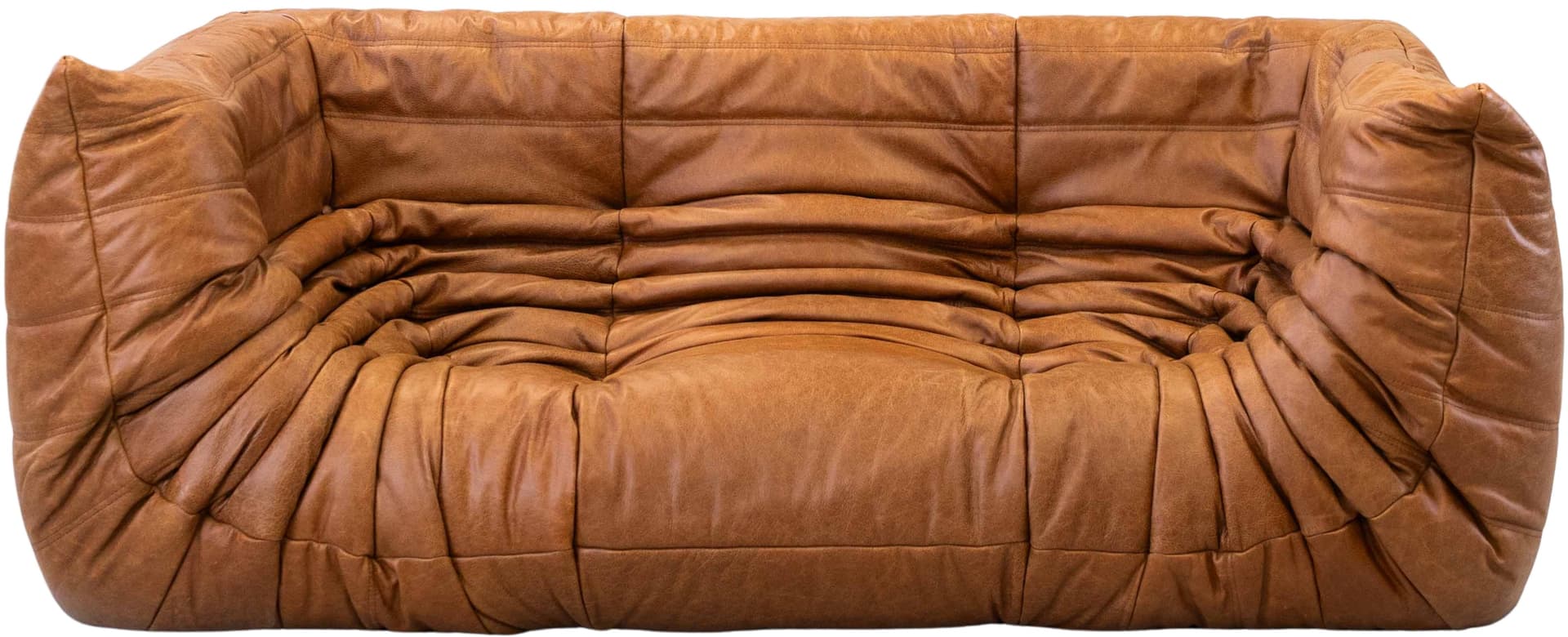 Sofa Togo z podłokietnikami, skóra brązowa dubai pine - 65526