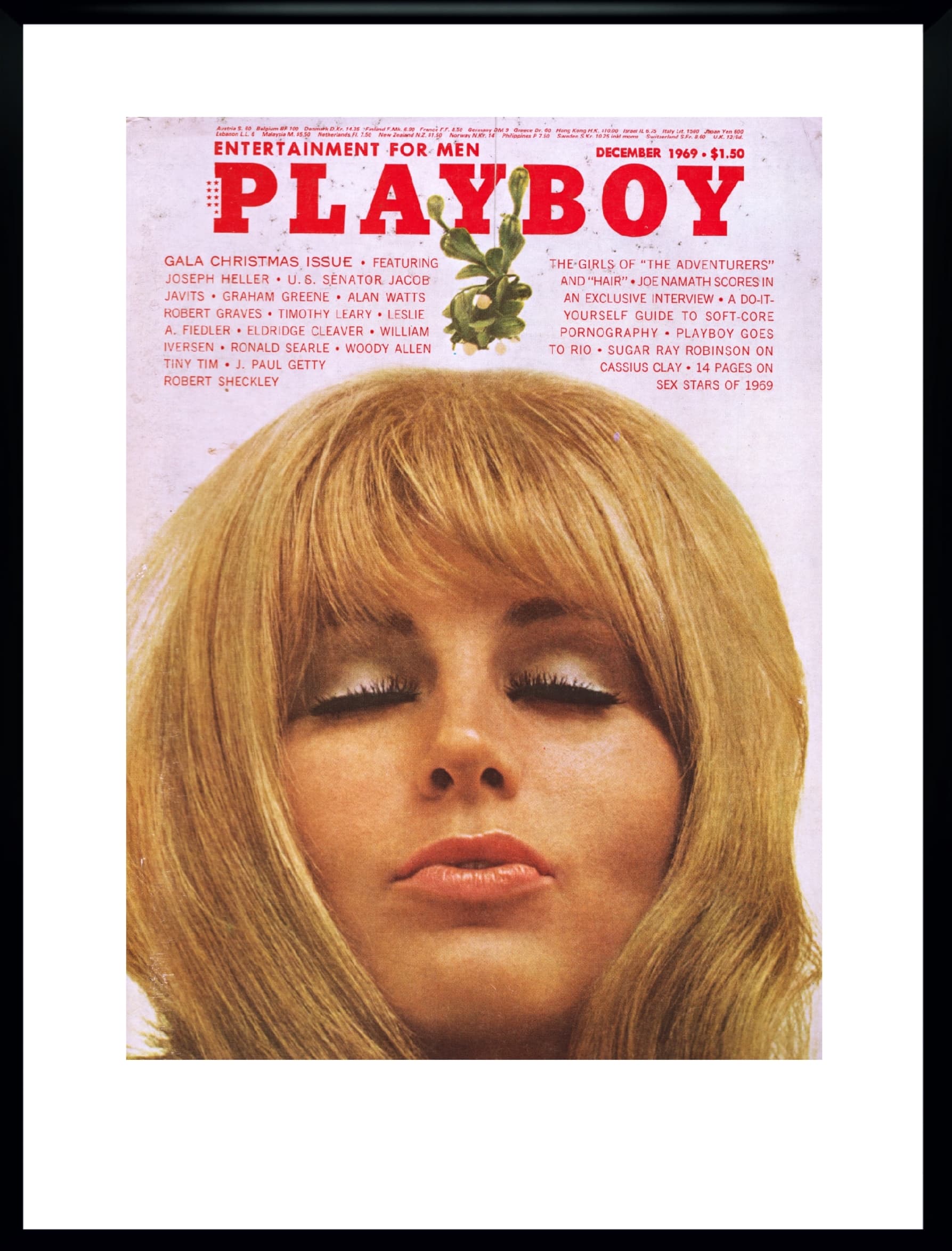 Plakat okładka Playboy, 40x30 cm, biały, papier, USA, lata 60.