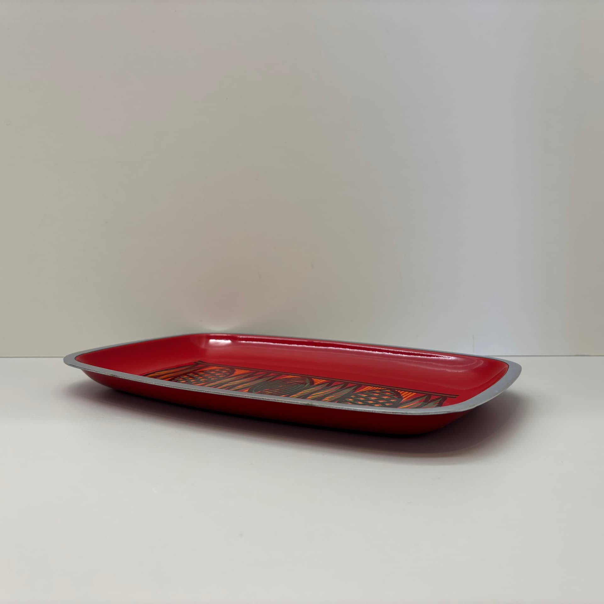 Taca, czerwona, emalia na metalu, Niemcy, lata 70. - 65852
