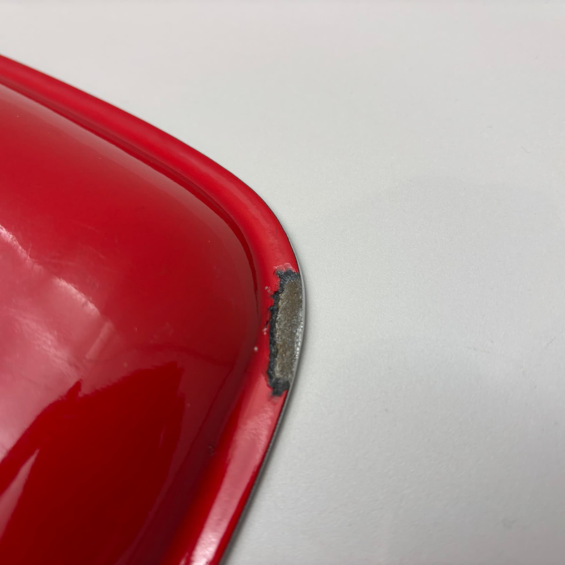 Taca, czerwona, emalia na metalu, Niemcy, lata 70. - 65851