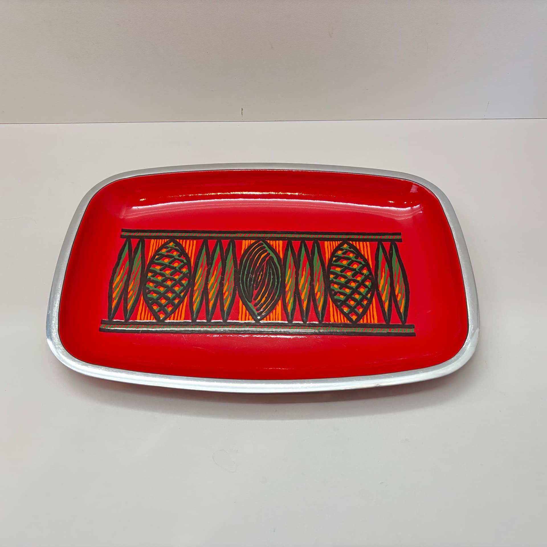 Taca, czerwona, emalia na metalu, Niemcy, lata 70. - 65859