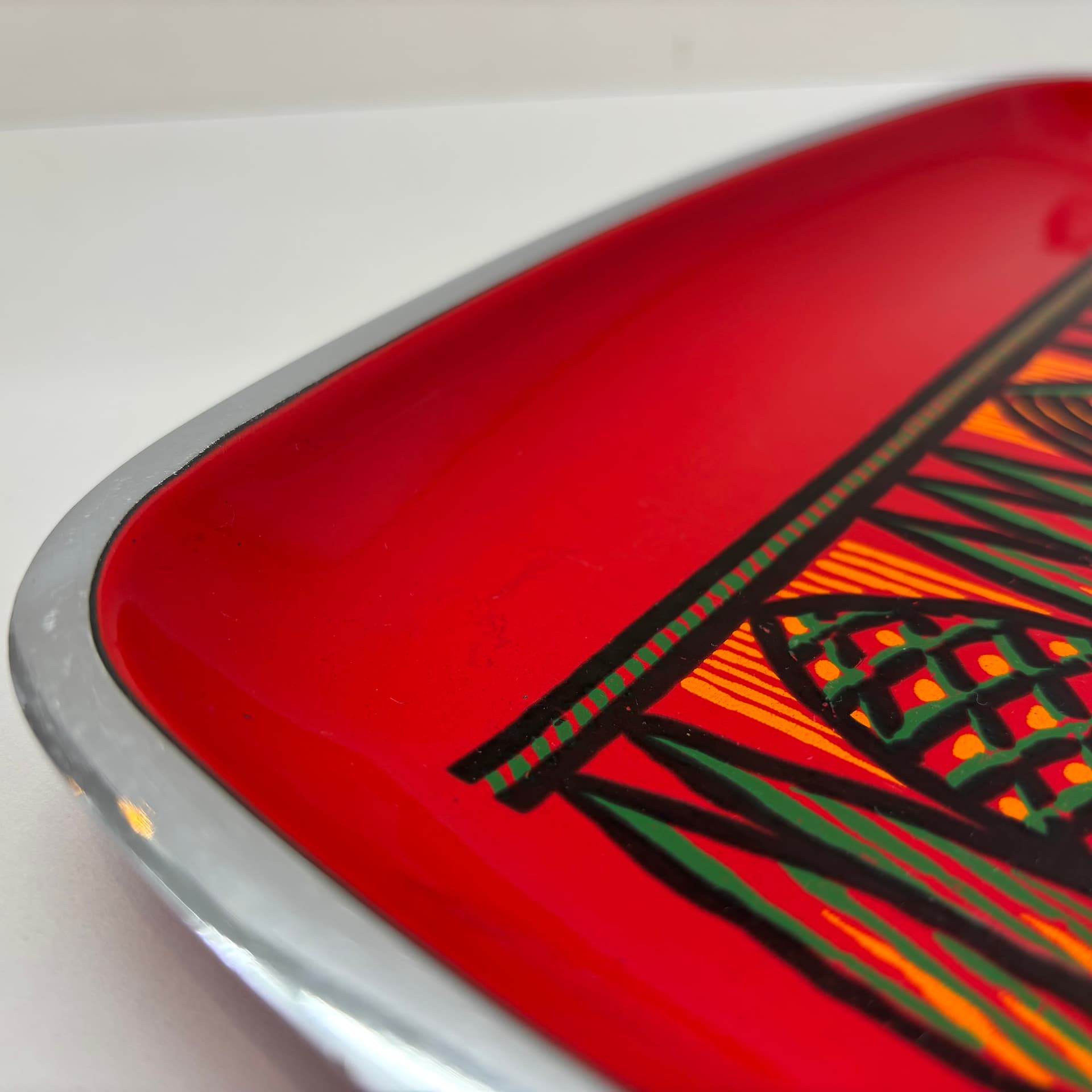 Taca, czerwona, emalia na metalu, Niemcy, lata 70. - 65853