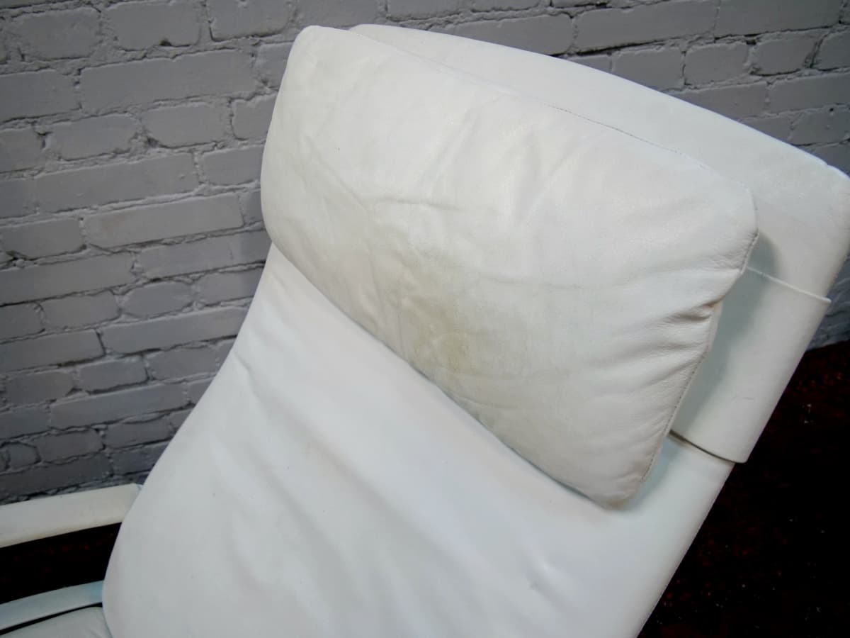 Lounge chair IP 845 S, white natural leather, by F. A. Porsche, 1980s. - 65861