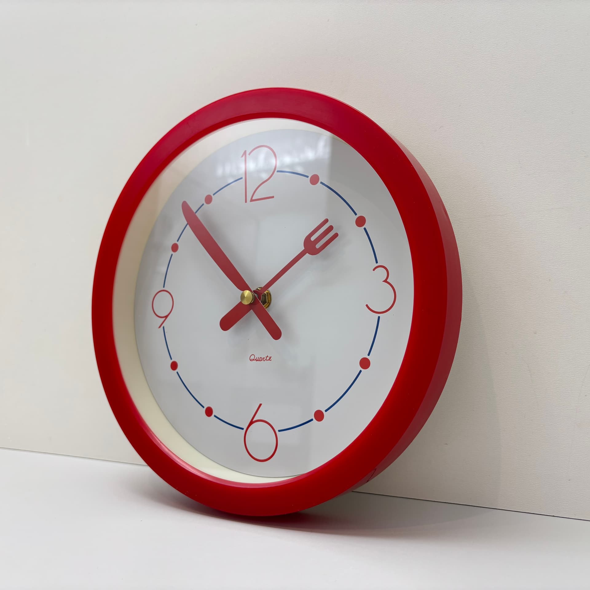 Zegar kuchenny, czerwony, plastik, szkło, Niemcy, lata 80. - 65920