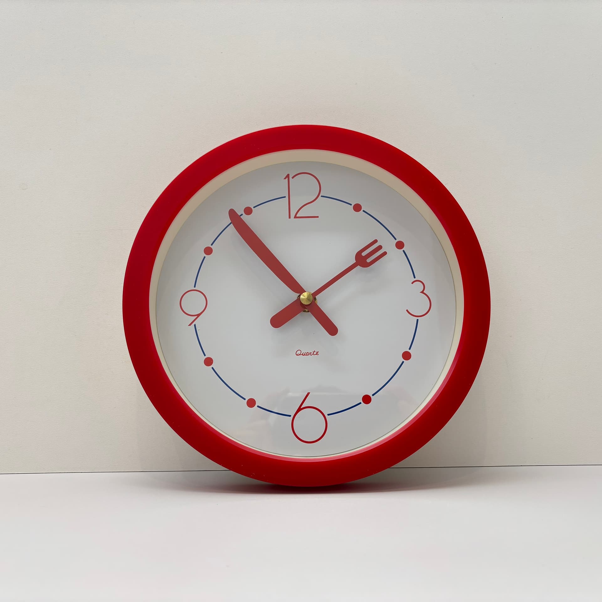 Zegar kuchenny, czerwony, plastik, szkło, Niemcy, lata 80. - 65922