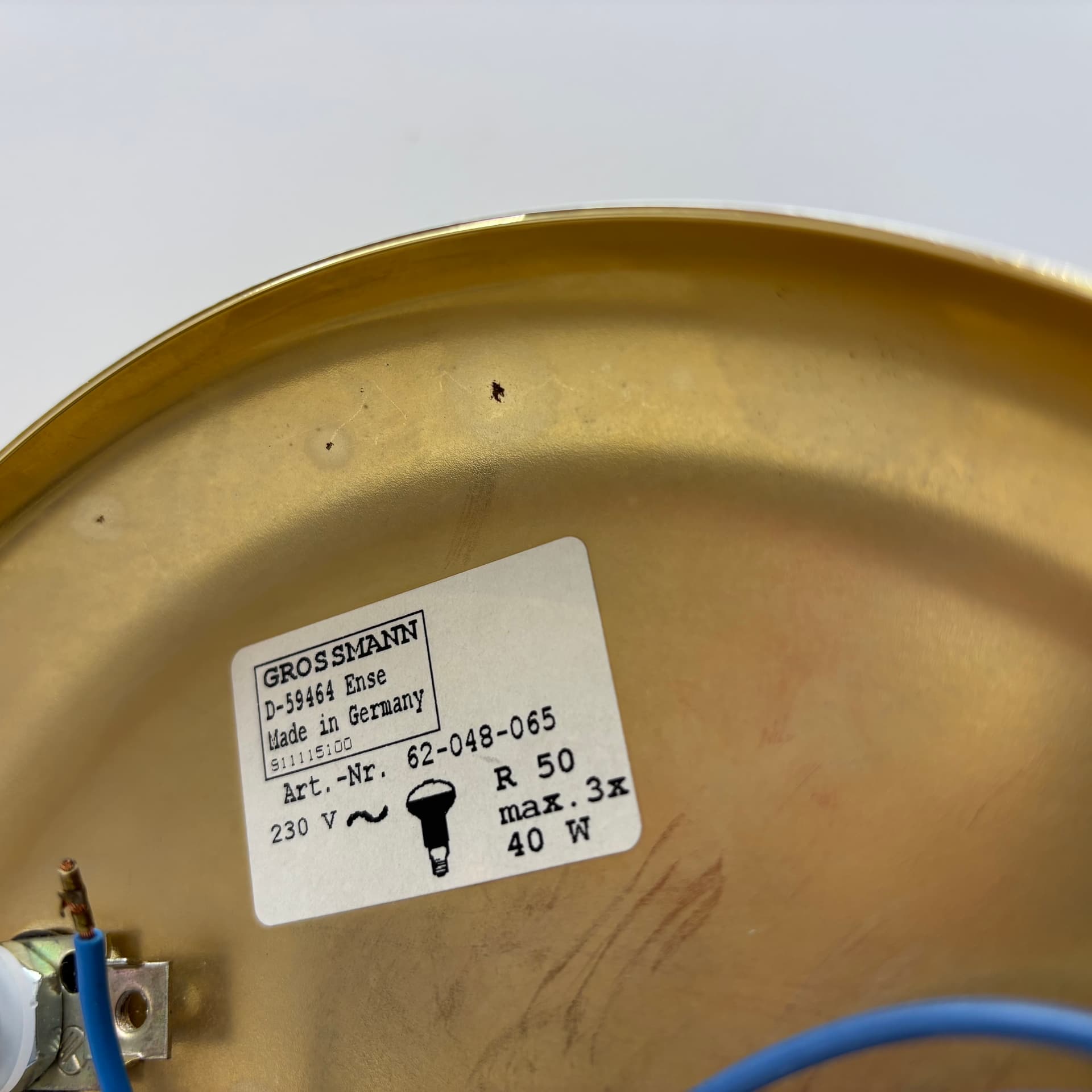 Kinkiet, złoty, mosiądz, Grossmann, Niemcy, lata 80. - 65935