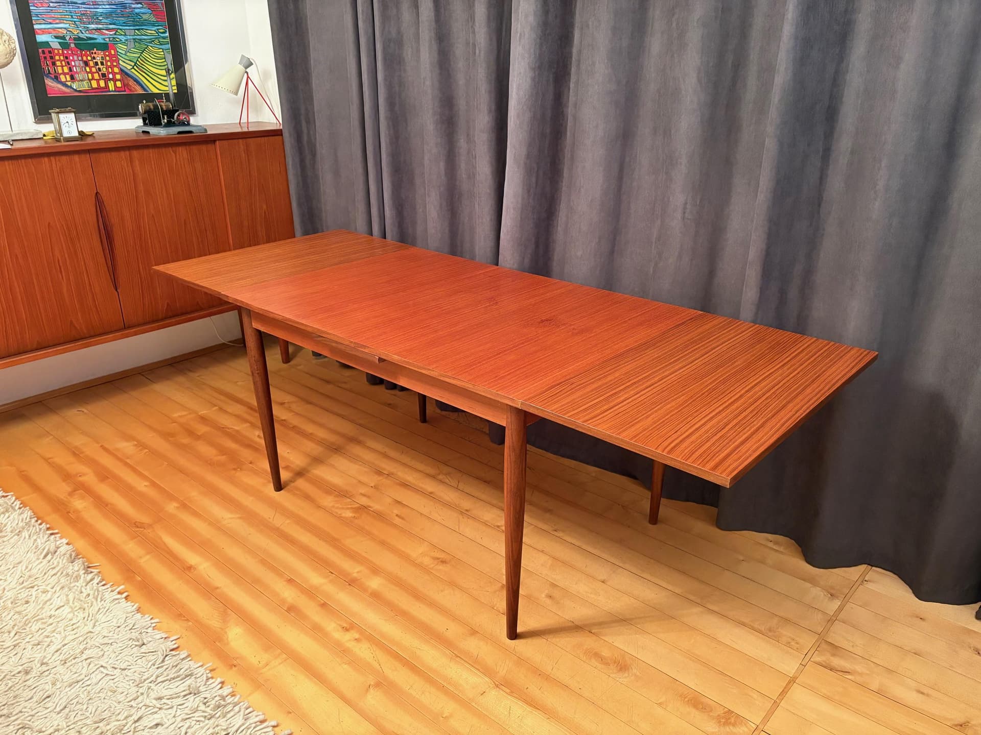 Extendable table, teak, Germany, 1960s. - 79607