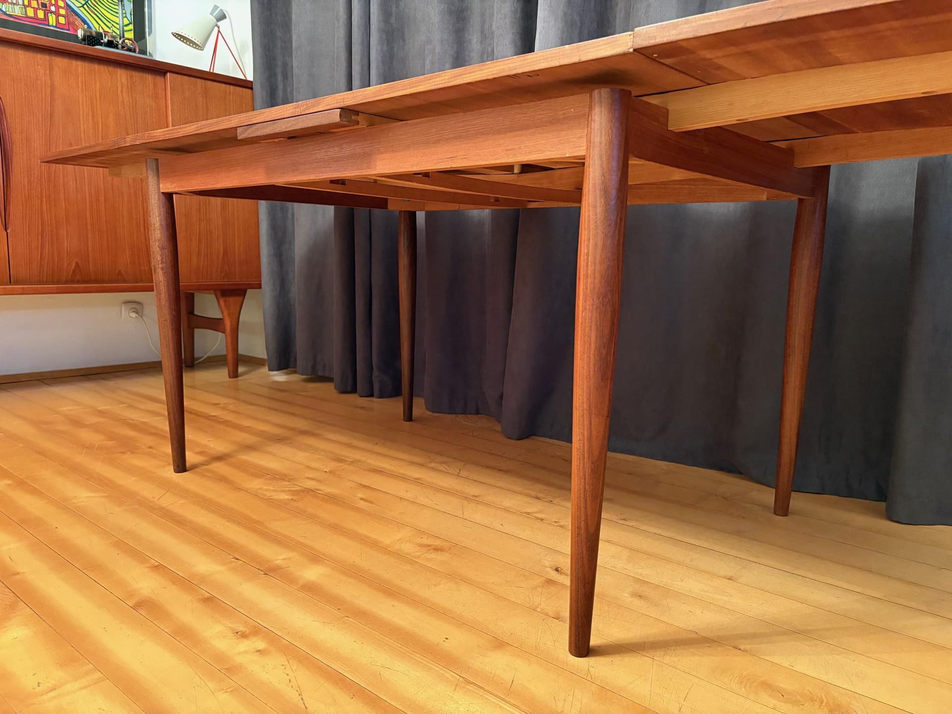Extendable table, teak, Germany, 1960s. - 79610