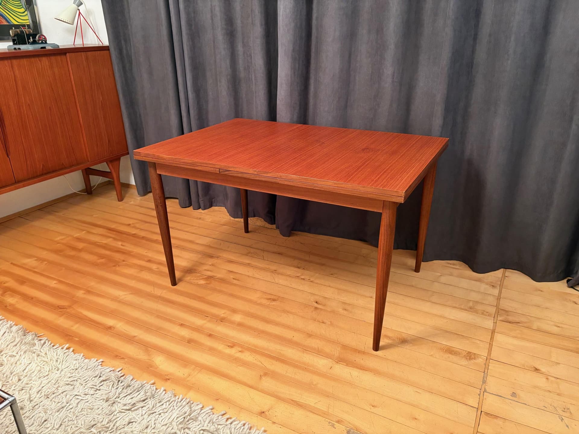 Extendable table, teak, Germany, 1960s. - 79605