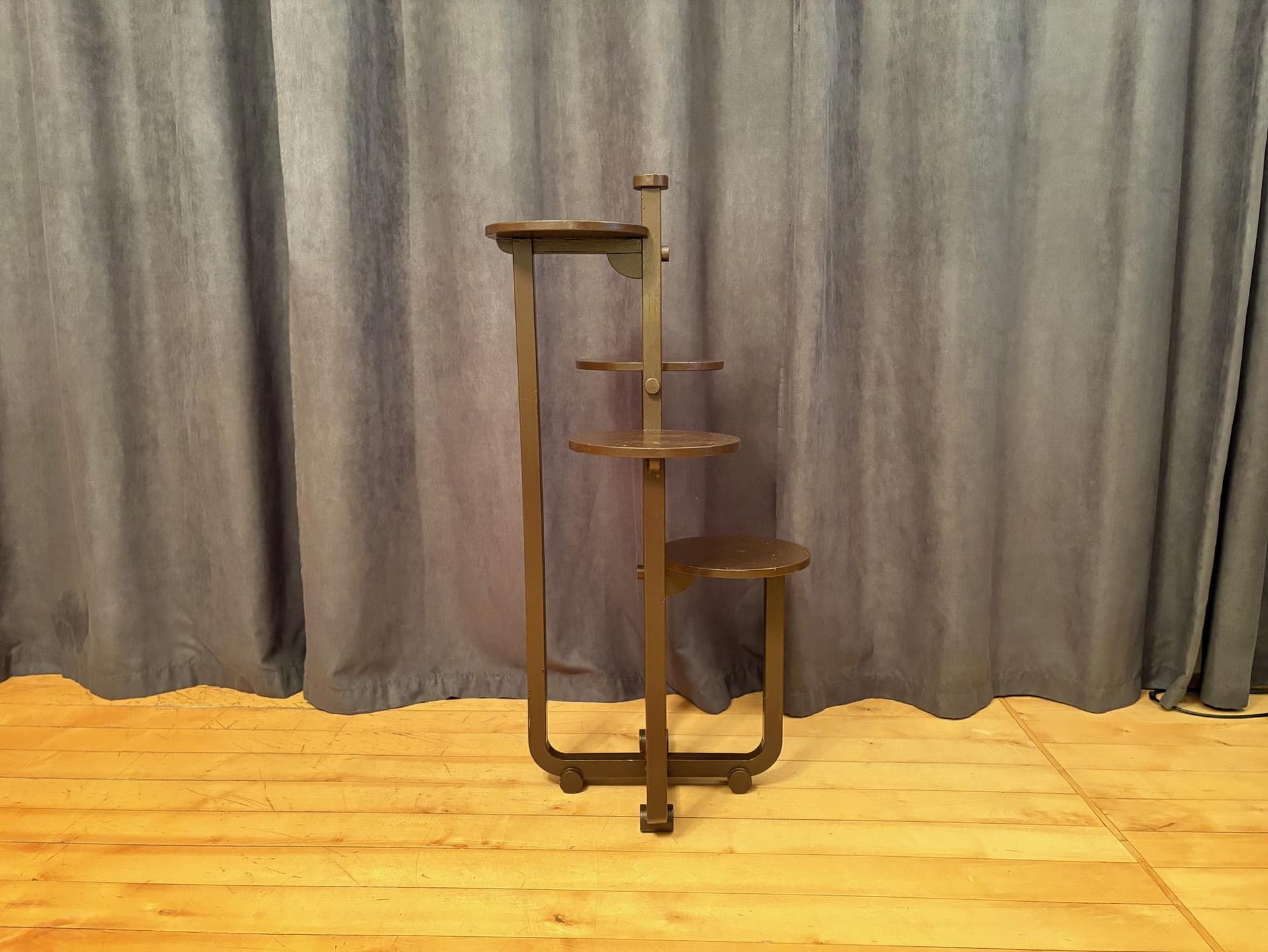 Flower stand, brown wood, by A. Groult, France, 1920s. - 79574