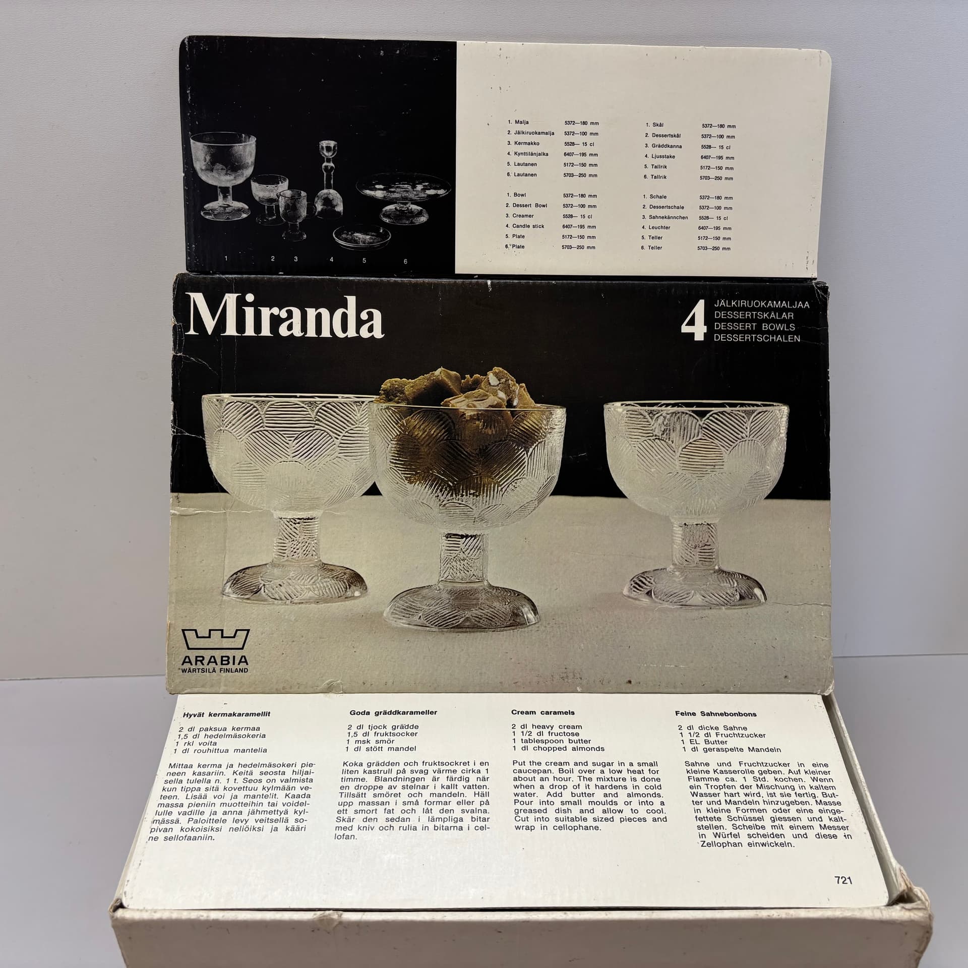 Komplet pucharków Miranda, multikolor, szkło, proj. H. Orvola, Finlandia, lata 70. - 66638