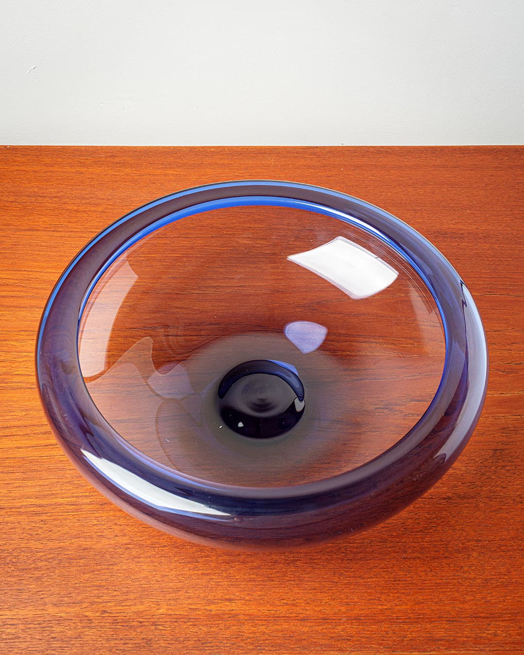 Decorative bowl Provence, blue glass, by P. Lütken, Holmegaard, Denmark, 1970s. - 66671