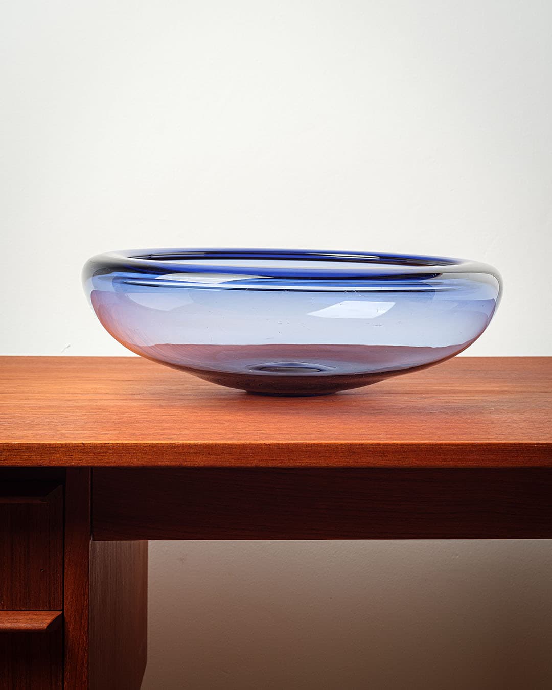 Decorative bowl Provence, blue glass, by P. Lütken, Holmegaard, Denmark, 1970s. - 66668
