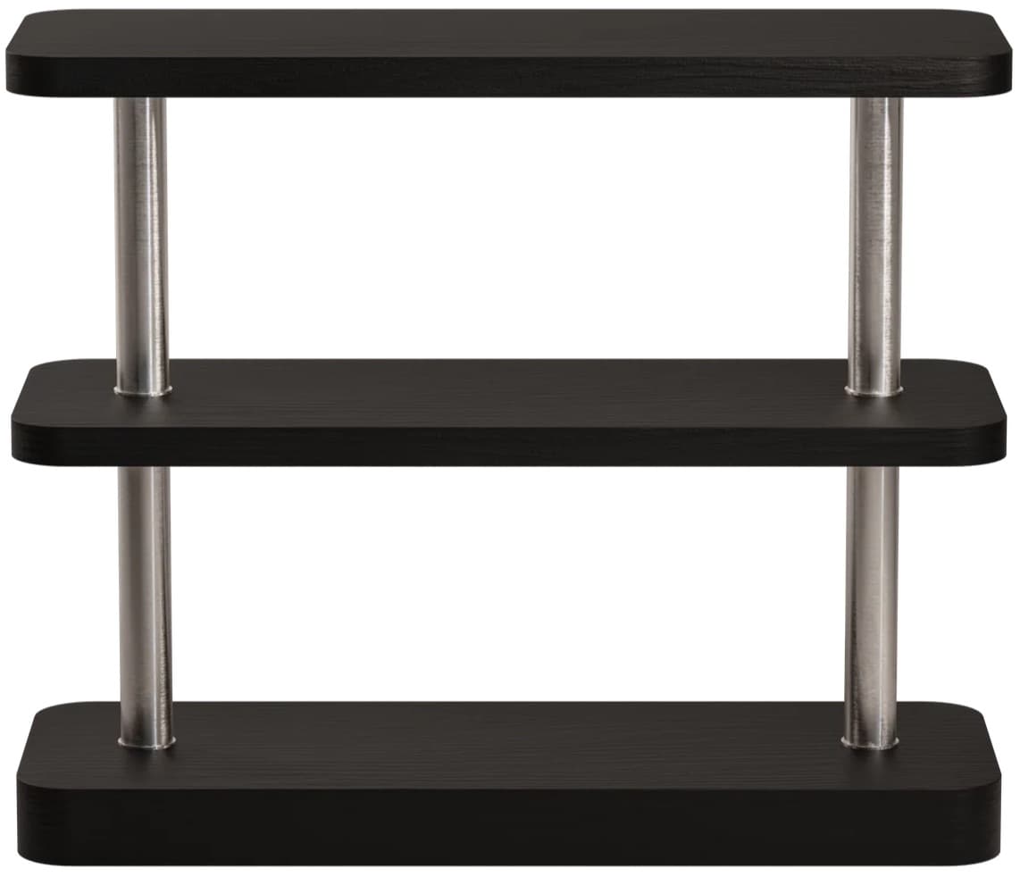 Regał Mod 3 Sottsass czarny i stal szczotkowana, Feum