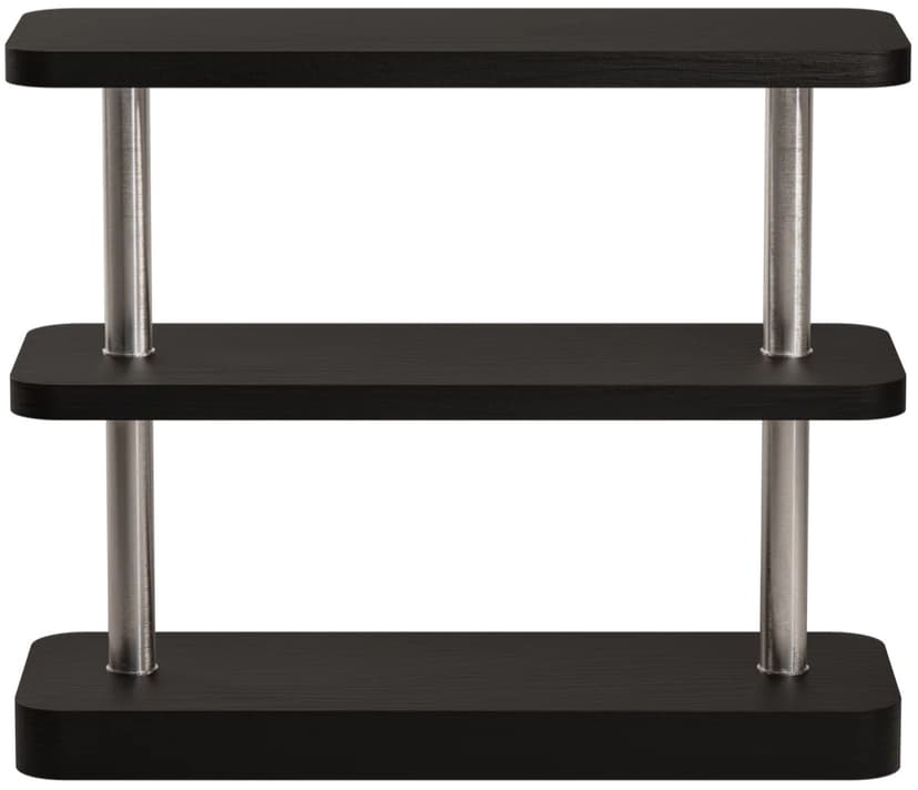 Regał Mod 3 Sottsass czarny i stal szczotkowana, Feum