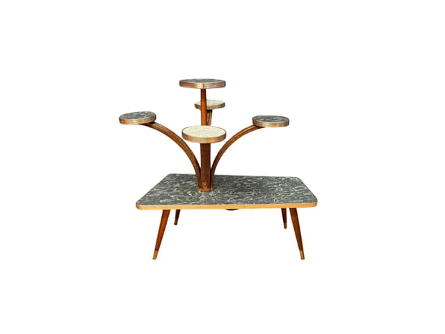 Plant Stand Rockabilly, grey, wood, 1960s - DIMENSION