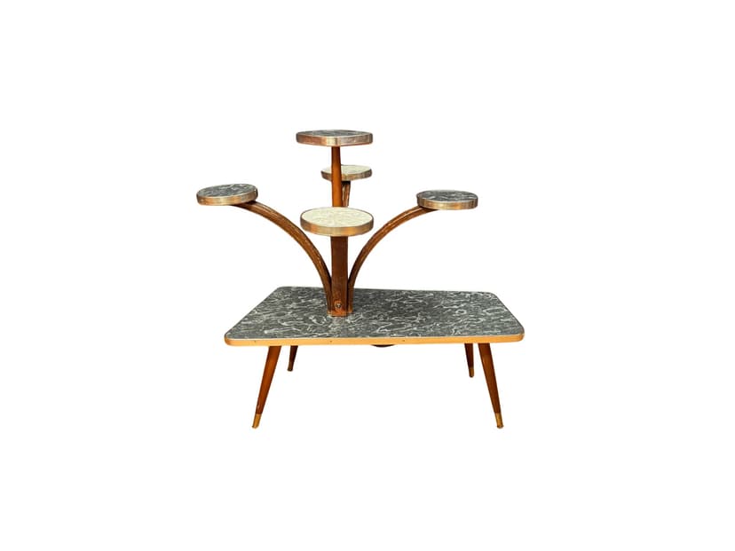 Plant Stand Rockabilly, grey, wood, 1960s