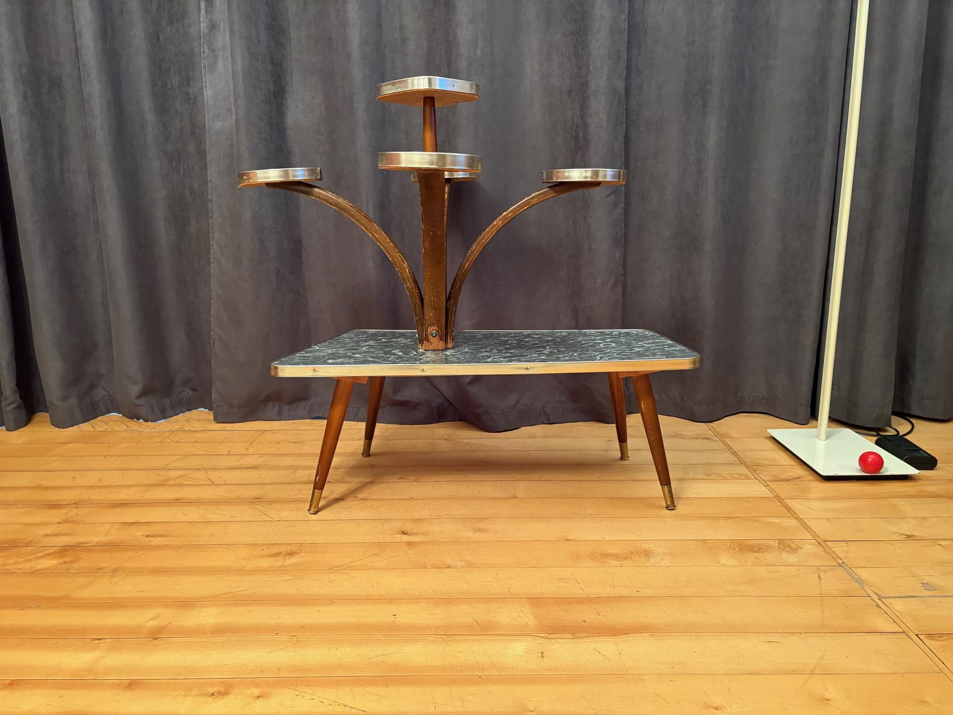 Plant Stand Rockabilly, grey, wood, 1960s - 79526