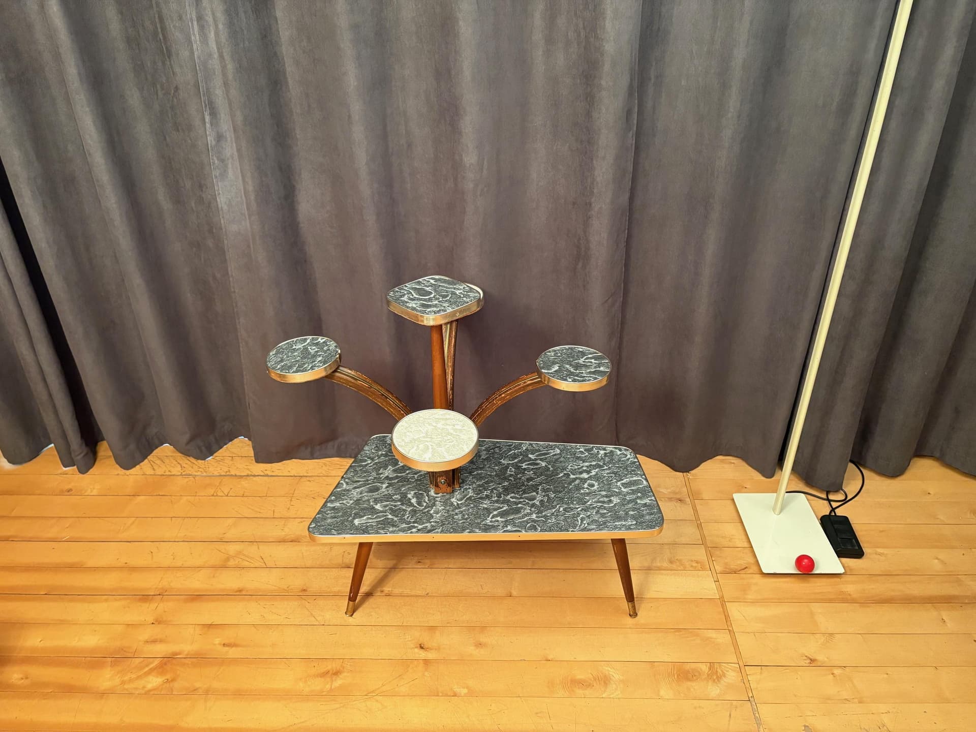 Plant Stand Rockabilly, grey, wood, 1960s - 79523