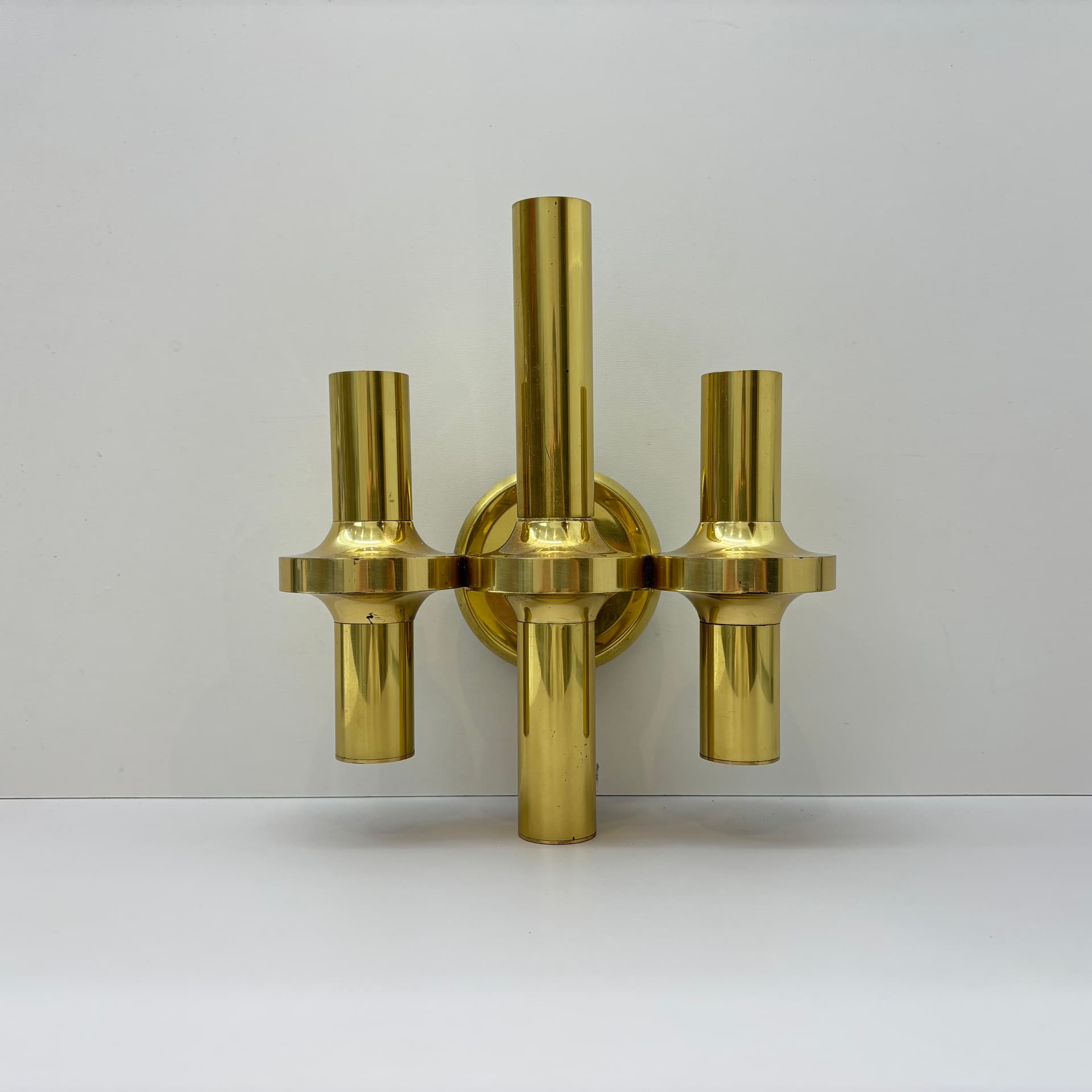 Kinkiet, złoty, mosiądz, proj. G. Sciolari, Włochy, lata 70. - 66853