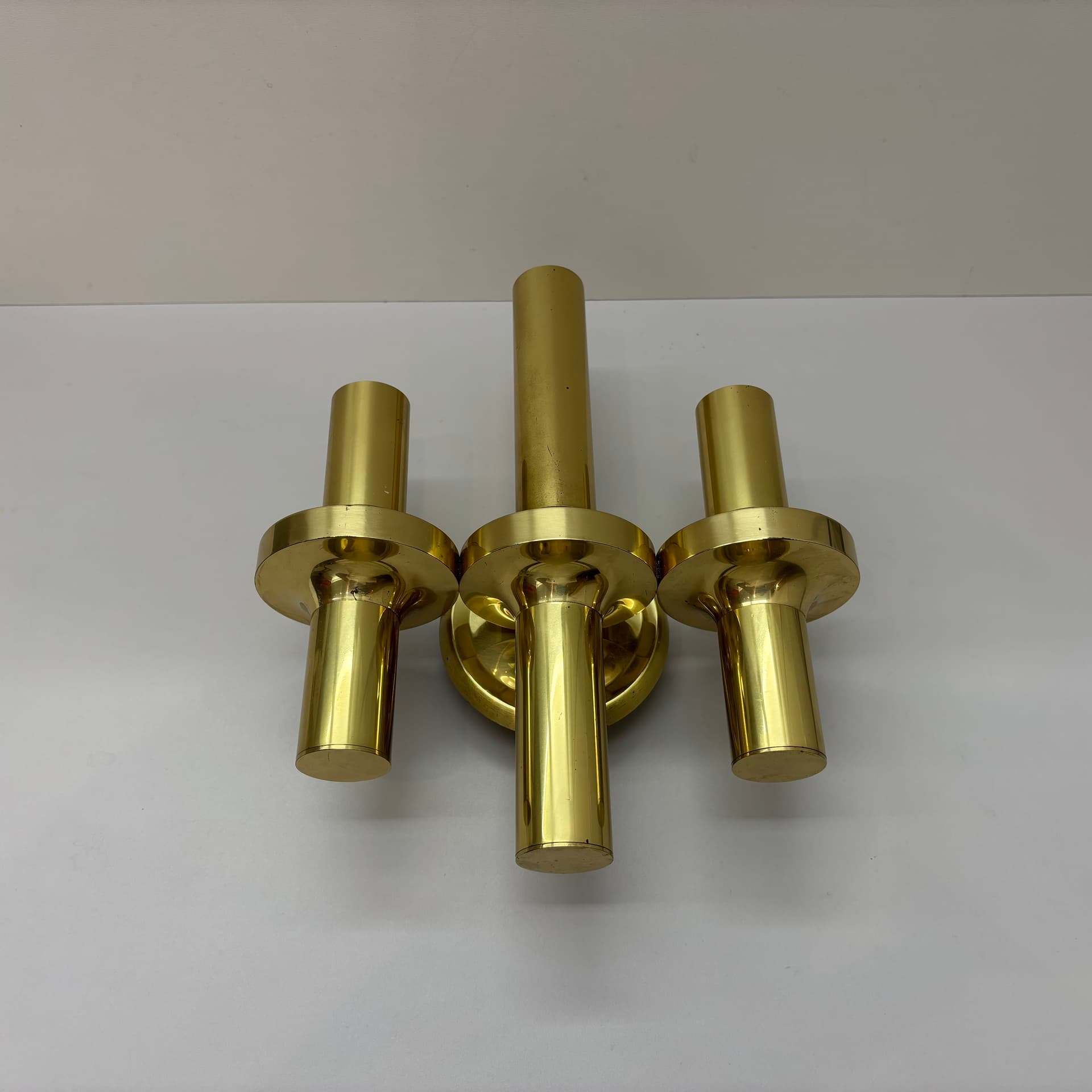 Kinkiet, złoty, mosiądz, proj. G. Sciolari, Włochy, lata 70. - 66846